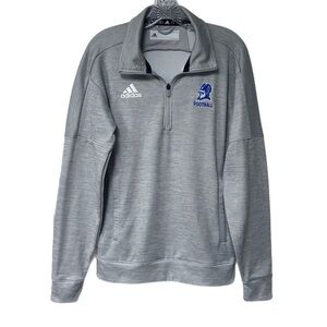 Adidas Mens Gray Quarter-Zip Pullover College Football Sweater with Duke Logo S